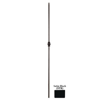 House of Forgings Solid 44 in Satin Black Wrought Iron Versatile Stair Baluster