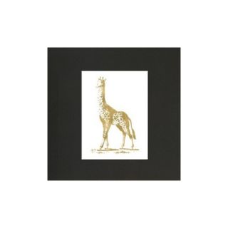 Giraffe Gold on White Poster Gallery Painting Print by Americanflat