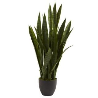 Nearly Natural Sansevieria with Black Planter 4855