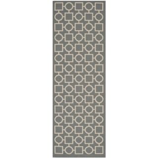 Safavieh Indoor/ Outdoor Courtyard Squares and circles Anthracite