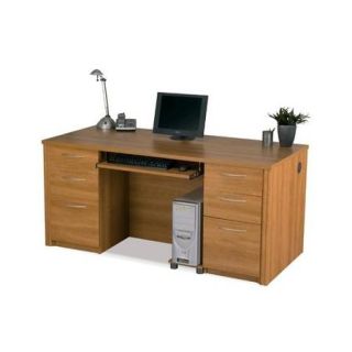 Bestar Embassy Executive Desk with Pedestals in Cappuccino Cherry