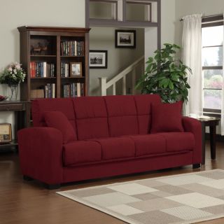 Portfolio Turco Convert a Couch® Crimson Red Microfiber Futon Sofa