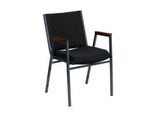 Flash Furniture HERCULES Series Heavy Duty, 3'' Thickly Padded, Black Patterned Upholstered Stack Chair with Arms [XU 60154 BK GG]   Chairs