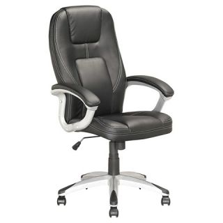 CorLiving Workspace Executive Office Chair in Leatherette   Black