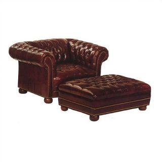 Distinction Leather Tufted Chesterfield Leather Ottoman