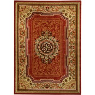 Red Traditional Medallion Design Area Rug (82 x 910 )