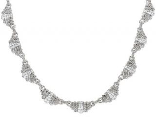 Judith Ripka Sterling Pave Diamonique_Link Necklace —