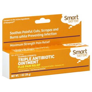 Smart Sense Triple Antibiotic Ointment, Maximum Strength, Plus Pain