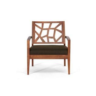 Baxton  Jennifer Modern Lounge Chair with Dark Brown Fabric Seat