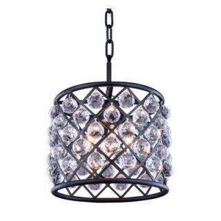 Elegant Lighting Madison 4 Light Mocha Brown Chandelier with Clear Crystal 1206D14MB/RC