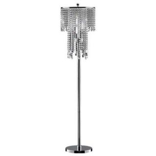 OK 63 in Polished Chrome Torchiere Indoor Floor Lamp with Glass Shade