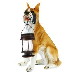 Boxer Dog Garden Outdoor Solar Light Lantern   Shopping