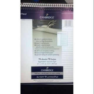 Mead Cambridge Action And Task Planner   8.50" X 11"   Paper   White (MEA59008)
