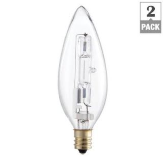 Philips EcoVantage 40W Halogen B10.5 Blunt Tip Candle Light Bulb, Dimmable (2 Pack) 419192