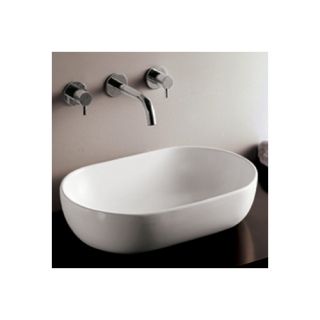 Whitehaus Collection Isabella Oval Bathroom Sink with Center Drain