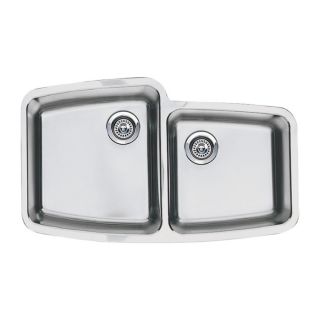 BLANCO Performa 20 in x 33.12 in Stainless Steel Double Basin Undermount Residential Kitchen Sink