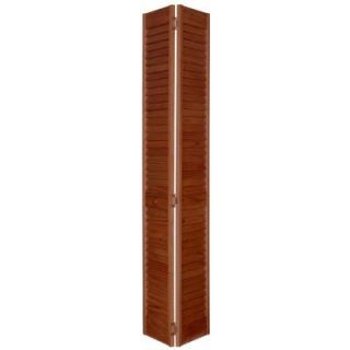Home Fashion Technologies 36 in. x 80 in. Louver MinWax Red Oak Solid Wood Interior Closet Bi fold Door 1203680215