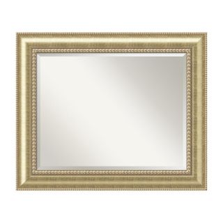 Amanti Art Astoria 34.76 in x 28.76 in Champagne Gold Beveled Rectangle Framed Wall Mirror