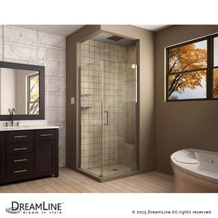 Dreamline Elegance 30 by 30 Frameless Pivot Shower Enclosure Clear 3