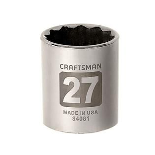 Craftsman  27mm Easy To Read Socket, 12 pt. STD, 1/2 in. drive