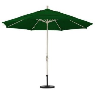 California Umbrella 11 ft. Fiberglass Collar Tilt Double Vented Patio Umbrella in Hunter Green Olefin GSCU118913 F08 DWV