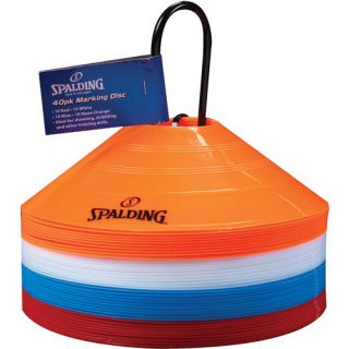 Spalding Flat Cones, Orange/White/Blue/Red, 40 Pack