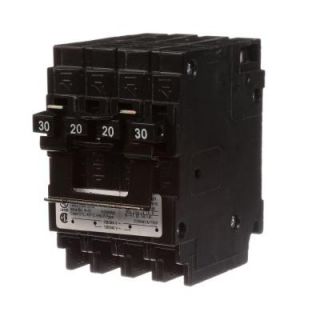 Siemens Quadplex One Outer 20 Amp Double Pole and One Inner 30 Amp Double Pole Circuit Breaker Q23020CT2