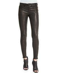 J Brand Jeans L8001 Noir Leather Super Skinny Pants