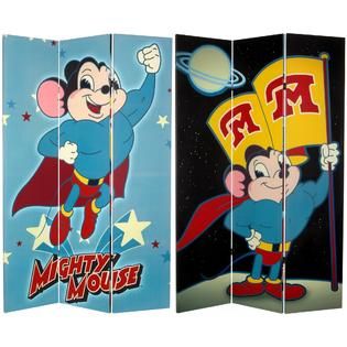 Oriental Furniture 6 ft. Tall Double Sided Mighty Mouse Canvas Room