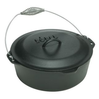 Lodge Cast Iron Dutch Oven w/ Spiral Bail and Iron Cover 5 qt. L8DO3 400796