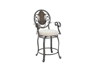 Powell Big & Tall Scroll Medallion Back Counter Stool with Arms   586 916