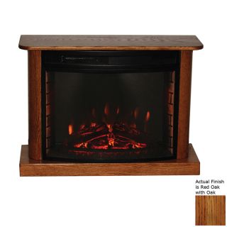Topeka Innovative Concepts 37.5 in W 4770 BTU Red Oak Wood LED Electric Fireplace with Thermostat and Remote Control