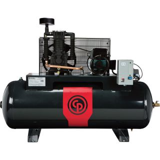 Chicago Pneumatic Reciprocating Air Compressor — 5 HP, 80 Gallon, 208/230 Volt, 1-Phase, Model# RCP381HS  80   100 Gallon Horizontal Air Compressors