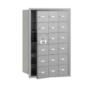 Salsbury Industries 3600 Series Aluminum Private Front Loading 4B Plus Horizontal Mailbox with 18A Doors (17 Usable) 3618AFP