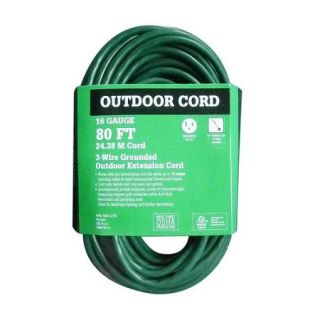 WorkChoice 80' 16/3 Outdoor Extension Cord, Green