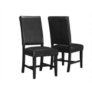 Black Leather look 40 inch Side Chairs (Set of 2)