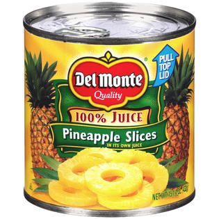 Del Monte Slices in 100% Juice Pineapple 15.25 OZ CAN   Food & Grocery