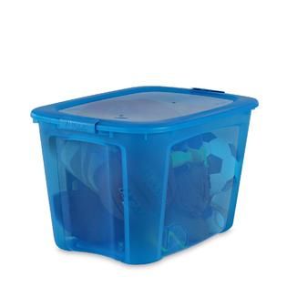 Essential Home  Clear Blue 71 Quart Locking Lid Large Container
