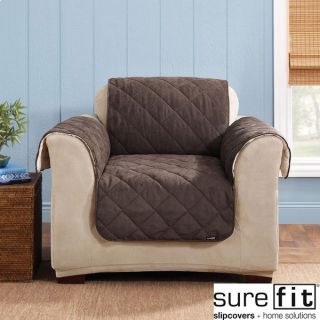 Sure Fit Quilted Suede Chocolate Chair Pet Throw