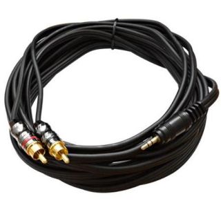 Seismic Audio 25 ft   3.5mm Male 1/8" to Dual Male RCA Patch Cable   25 Feet   New Black   SA iEMRCAM25