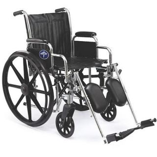 Medline Extra Wide 20" Wheelchair, Elevating Legs, Desk Length Arms