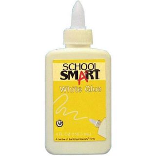School Smart Non Toxic All Purpose White Glue, 4 oz Squeeze Bottle, 48 Pack