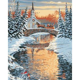 Plaid Paint by Number 16 in. x 20 in. 19 Color Kit Over The River Paint by Number 21762