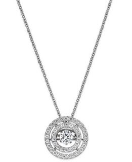 Twinkling Diamond Star™ Diamond Double Circle Pendant Necklace in