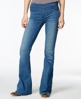 Free People Flared Pull On Bluegrass Wash Jeans   Jeans   Women