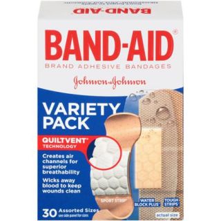 Band Aid Brand Active Lifestyles Variety Pack Adhesive Bandages, 30 Count