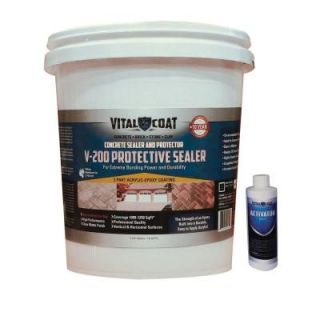 Vital Coat V 200 Protective 5 Gal. Water Base Acrylic Epoxy Interior Exterior Concrete Masonry Stone Sealer VCV2005G