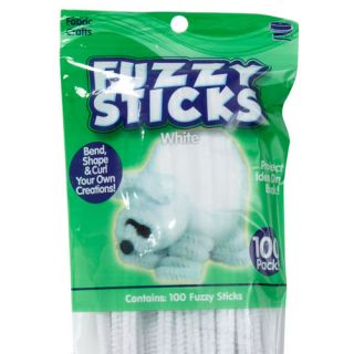 Kids Craft 100pk Fuzzy Sticks, White