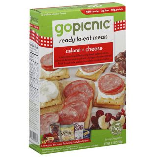 GoPicnic Salami & Cheese Ready to Eat Meal, 3.5 oz, (Pack of 6)