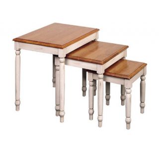 Country Cottage Solid Wood Nesting Table Set byOffice Star   H123863 —
